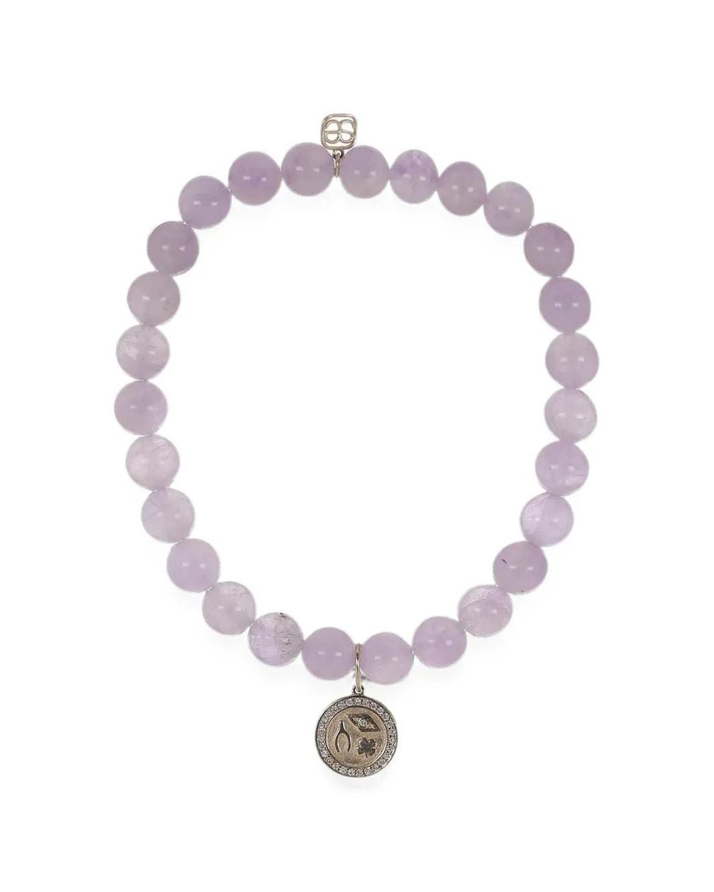 Sydney Evan Metallic Lucky Protection Amethyst And Diamond Coin-Charm Bracelet