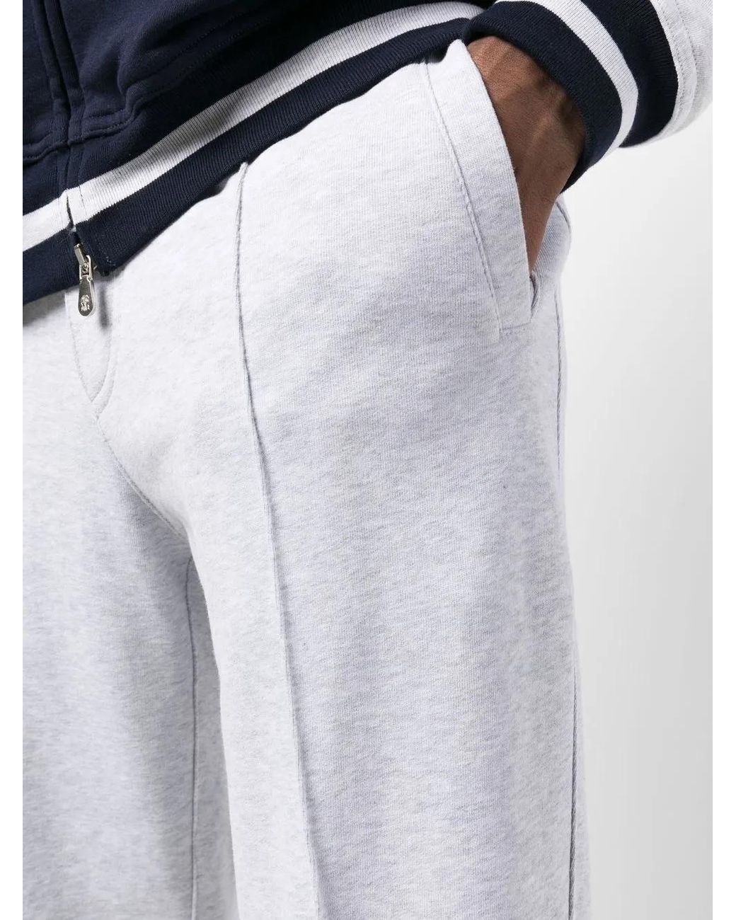 Brunello Cucinelli White Tapered-Leg Track Pants for men
