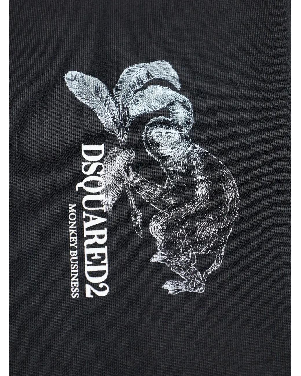 DSquared² Blue Graphic Hooded Sweatshirt for men