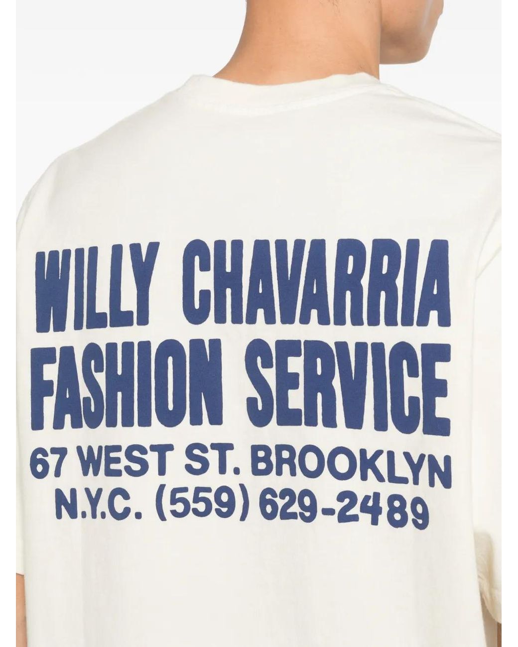 Willy Chavarria White Short-Sleeve Graphic T-Shirt for men