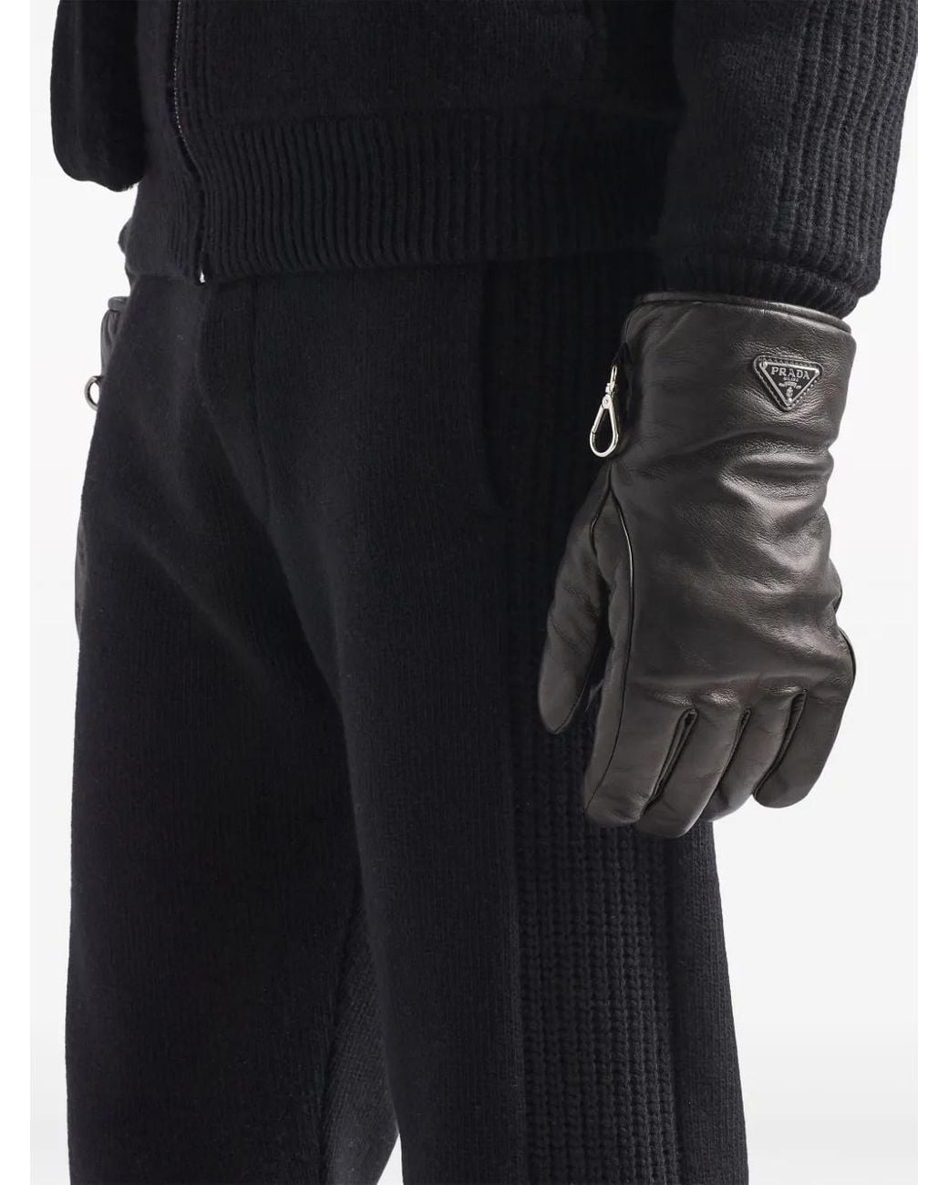 Prada Black Fine-Knit Cashmere Track Pants for men