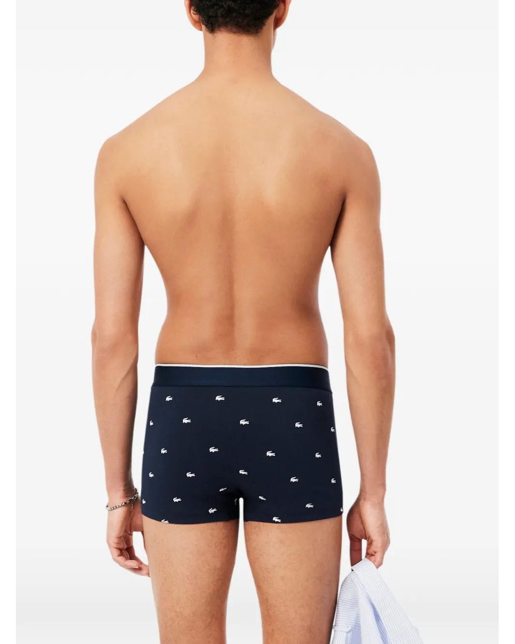Lacoste Blue Logo-Print Boxers (Set Of Three) for men