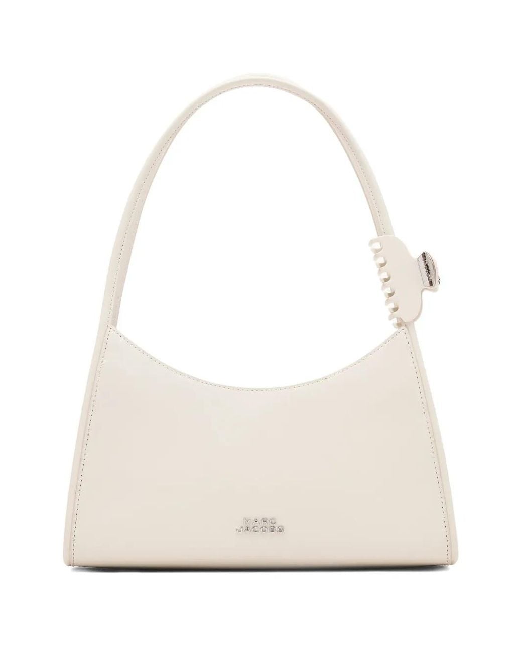 Marc Jacobs White The Glam Claw Clip Shoulder Bag