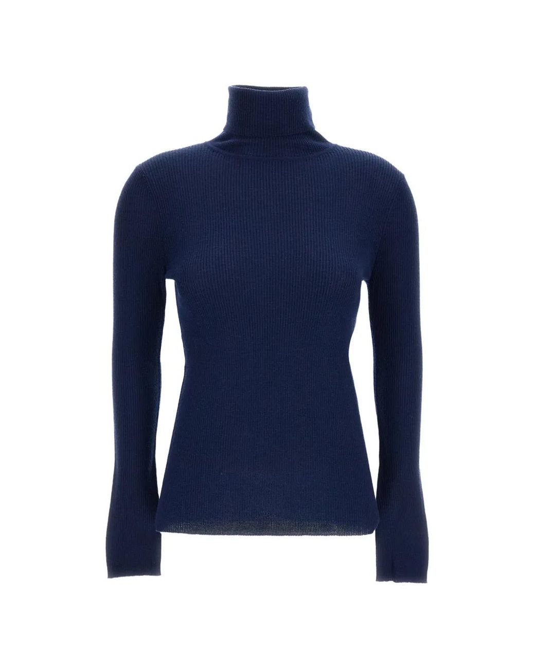 Irie Blue Ribbed-Knit Roll-Neck Sweater
