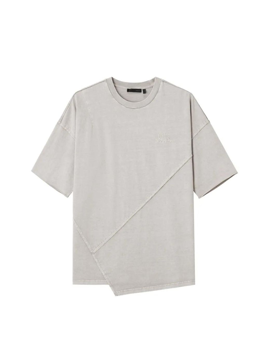 FIVE CM Gray Panelled Raw-Cut T-Shirt for men