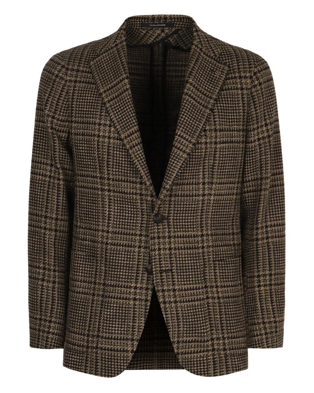 Chaqueta A Cuadros Con Dos Botones Tagliatore de hombre de color Black