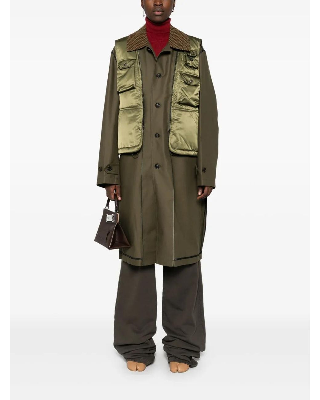 ANDERSSON BELL Green Layered Inside-Out Coat