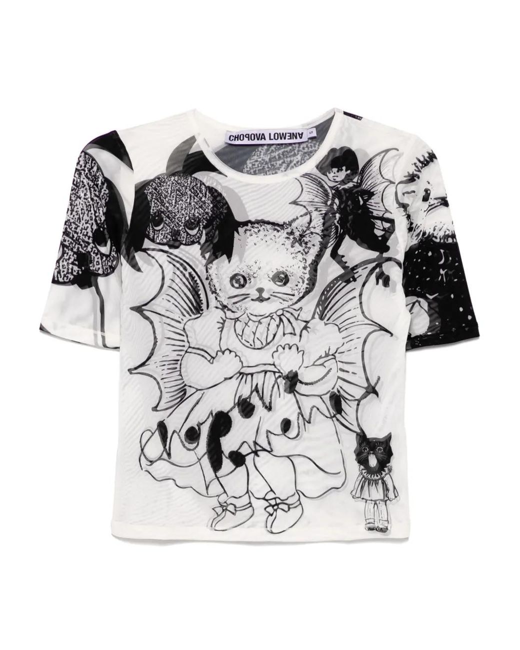 トップス CHOPOVA LOWENA Cat Short Cat Consort Short Sleeve Mesh Top – Chopova Lowena