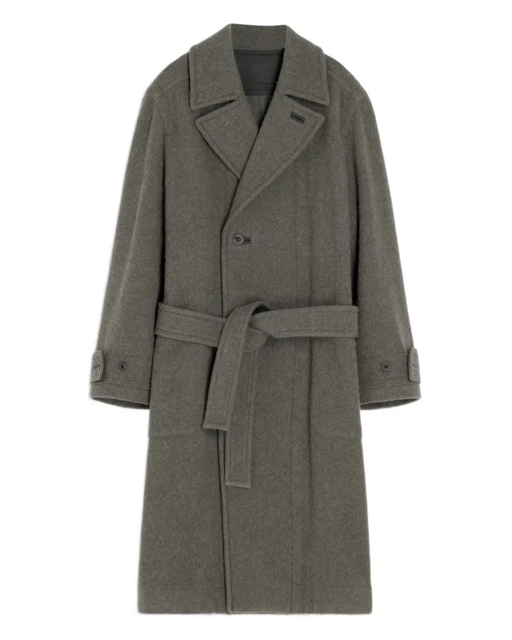 Lemaire Gray Belted Coat for men