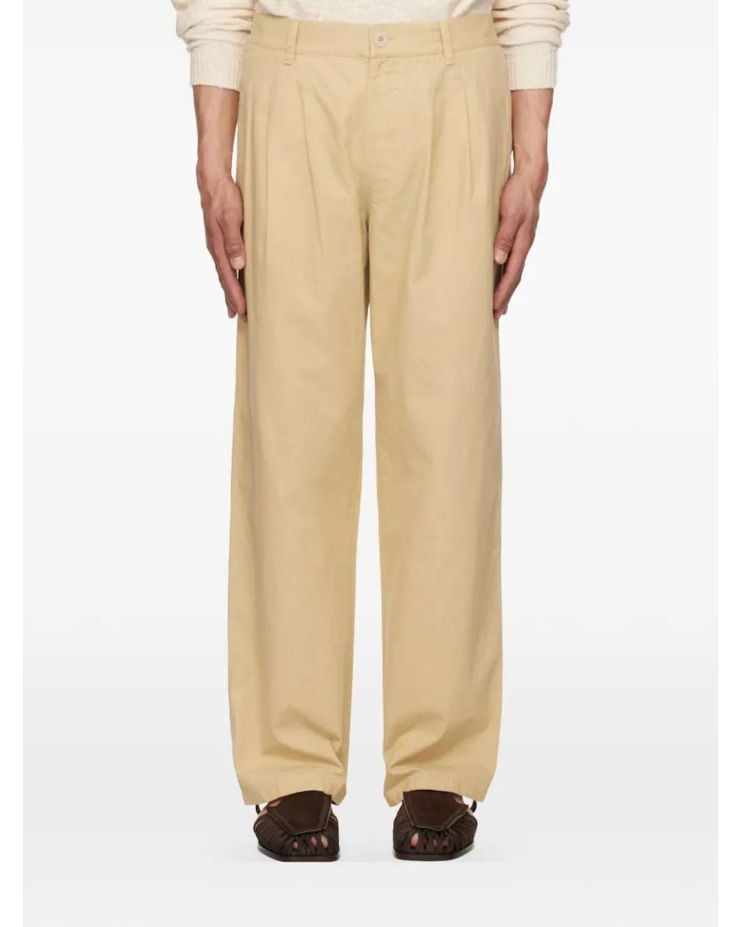 Isabel Marant Natural Pantalon Plissé À Taille Élastiquée for men