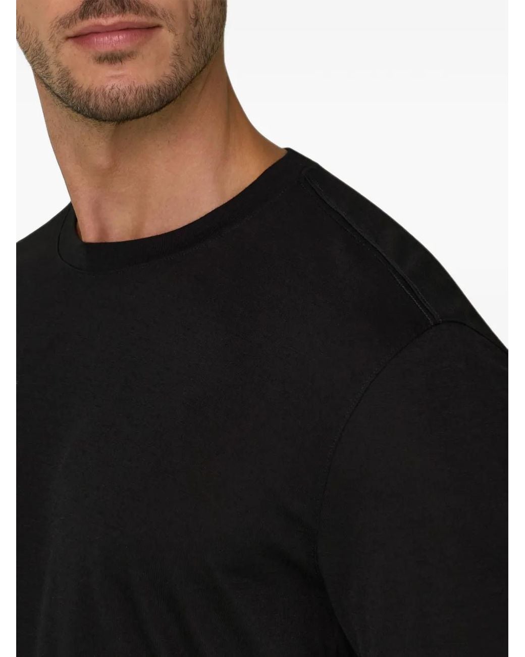 Boggi Black T-Shirt Jersey Cotton Tencel Blend for men