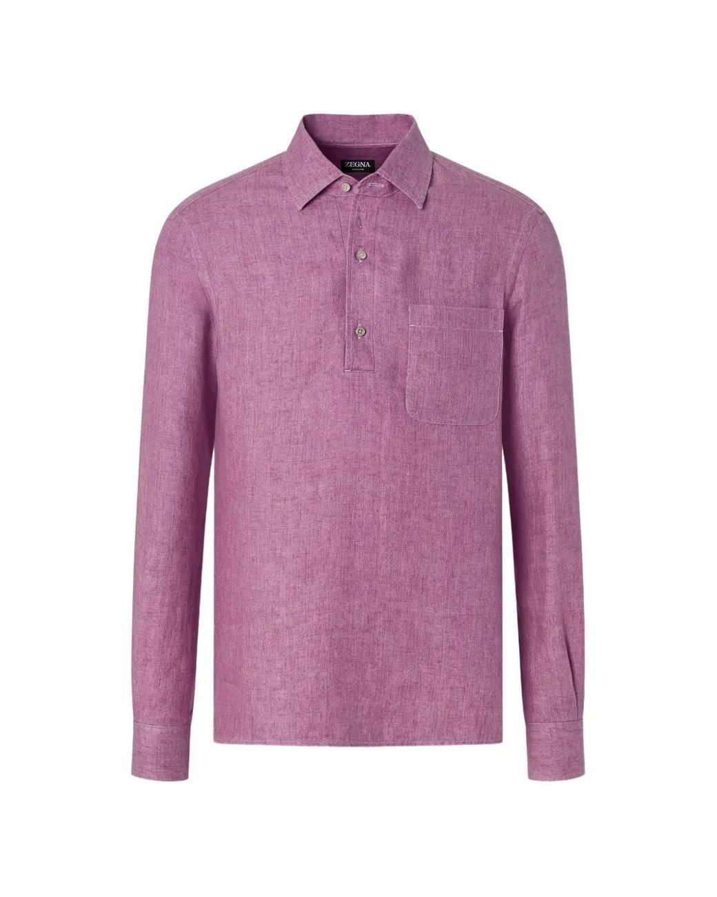Zegna Purple Oasi Lino Polo Shirt for men