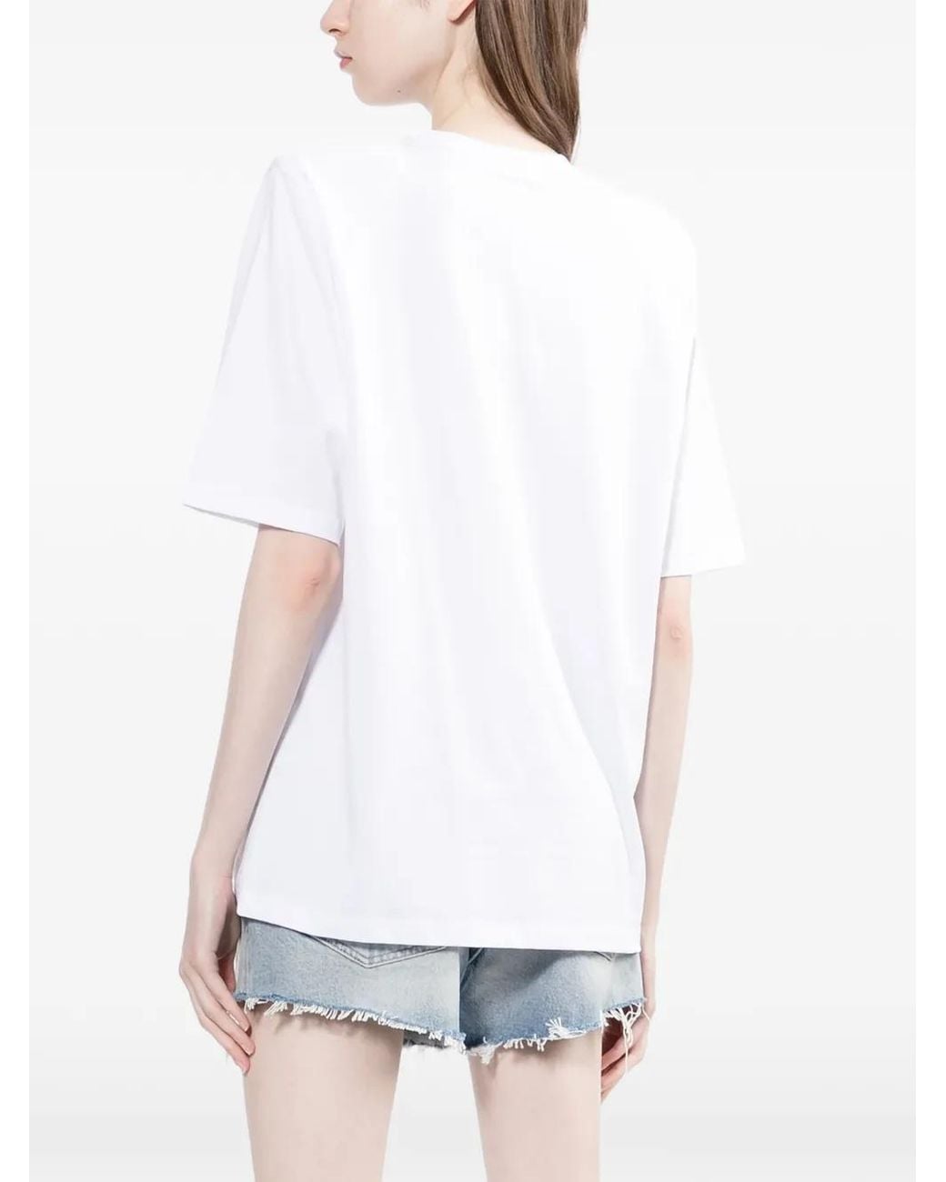 Joshua Sanders White Smiley Graphic T-Shirt