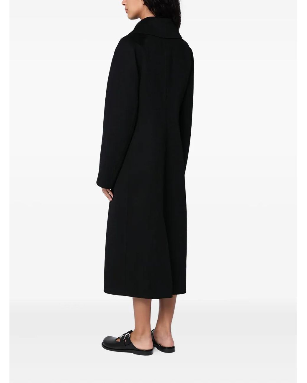 Loewe Black Double-Breasted Wool Coat