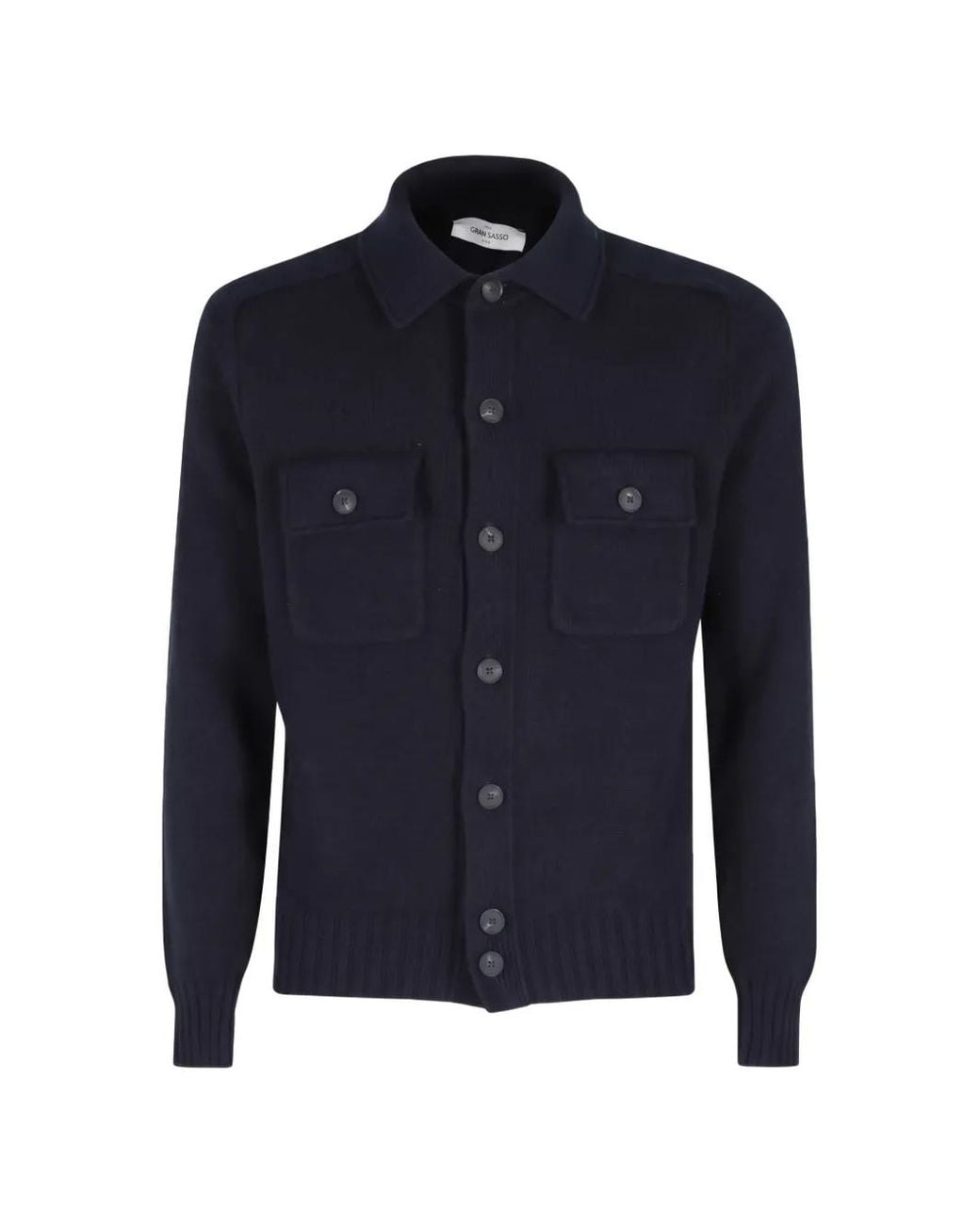 Gran Sasso Blue Button-Up Knitted Cardigan for men