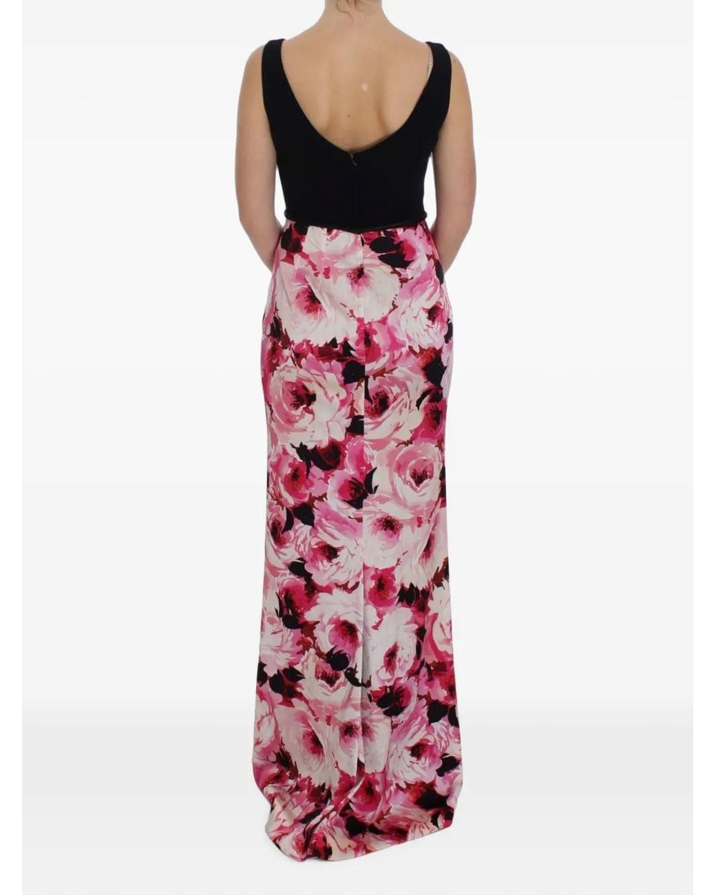 Dolce & Gabbana Red Floral-Print Silk Dress