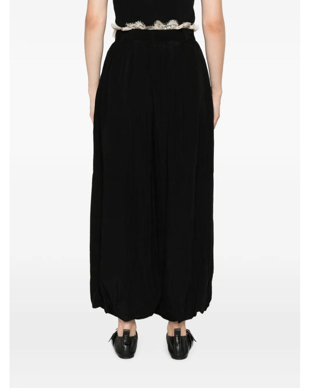 Sea Black Lace-Trimmed Trousers