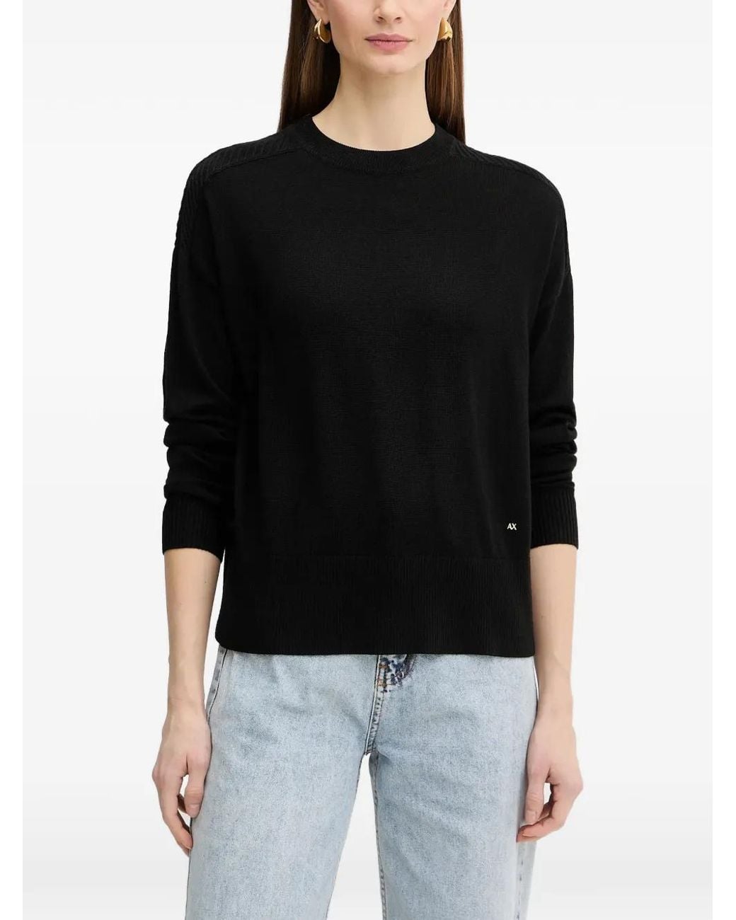 ARMANI EXCHANGE Black Logo-Detail Sweater