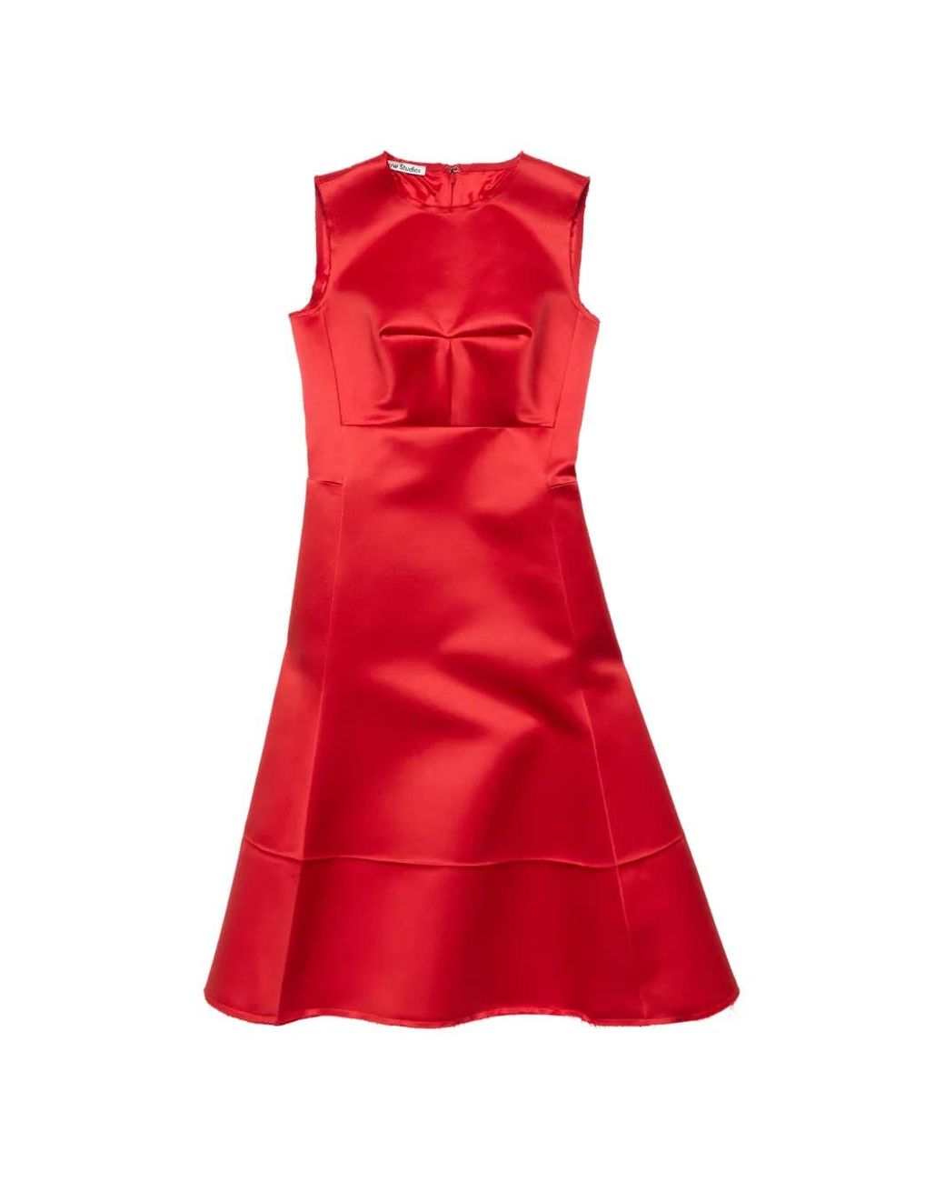 Acne Red Satin Tunic Dress