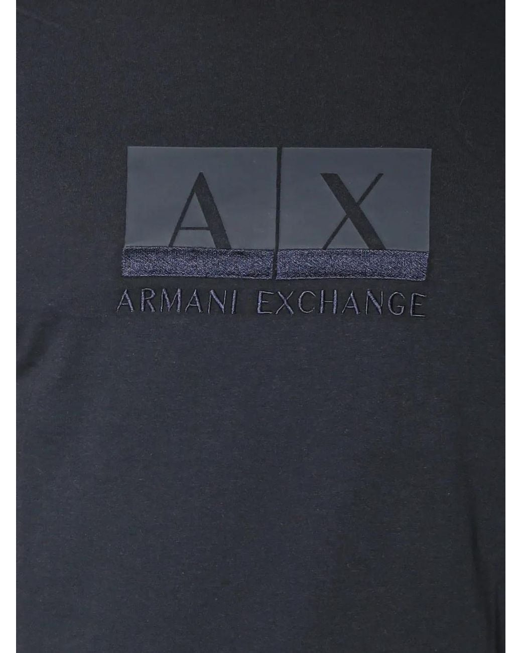 ARMANI EXCHANGE Blue Logo-Print Cotton T-Shirt for men