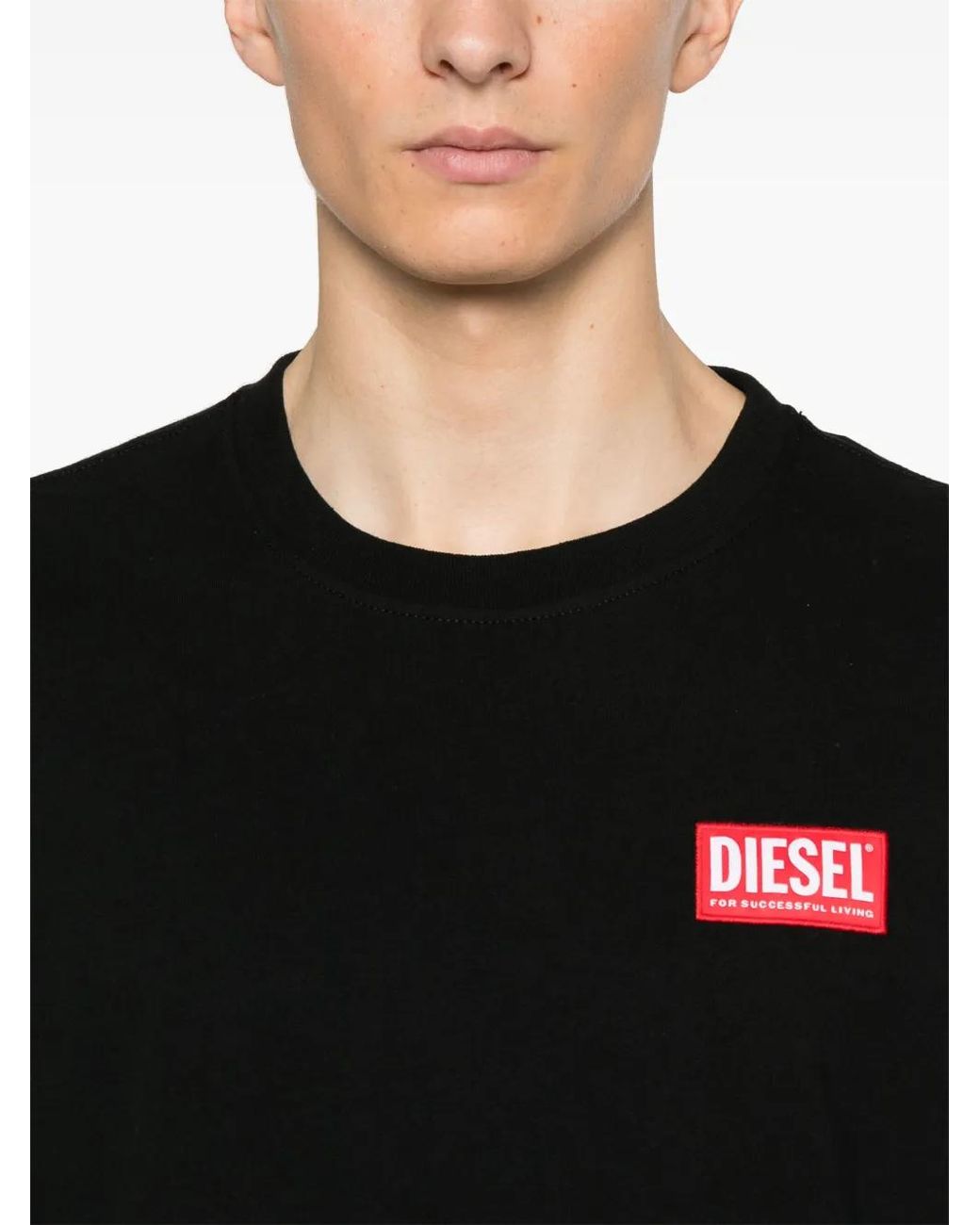 DIESEL Black Pure Cotton T-Shirts And Polos for men
