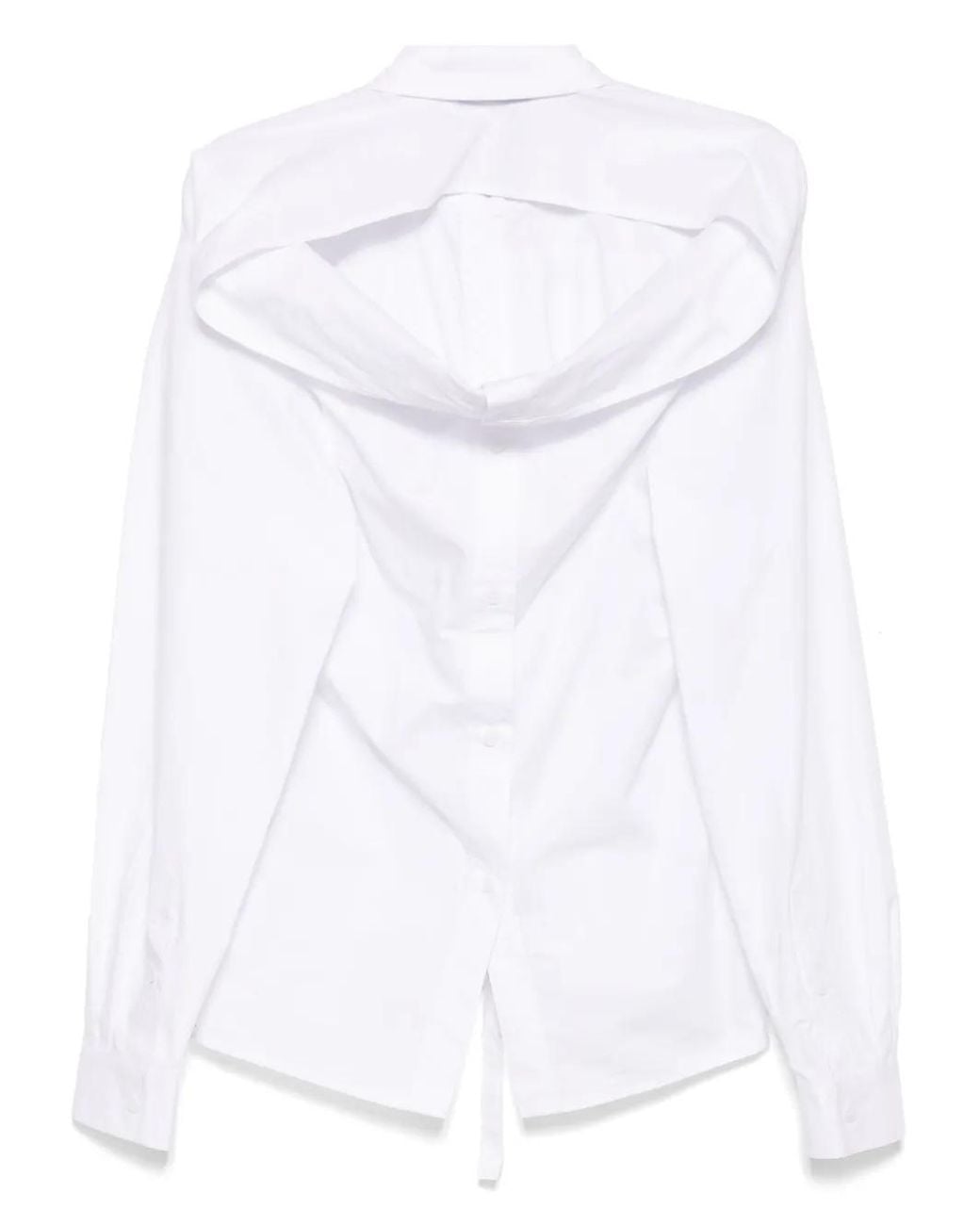 Pushbutton White Square Shape Shirt