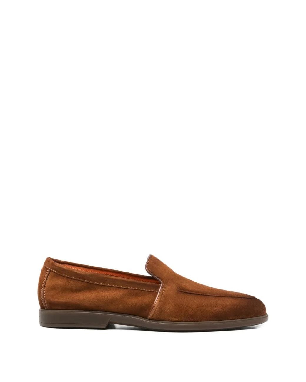 Santoni Brown Slip-On Loafers for men