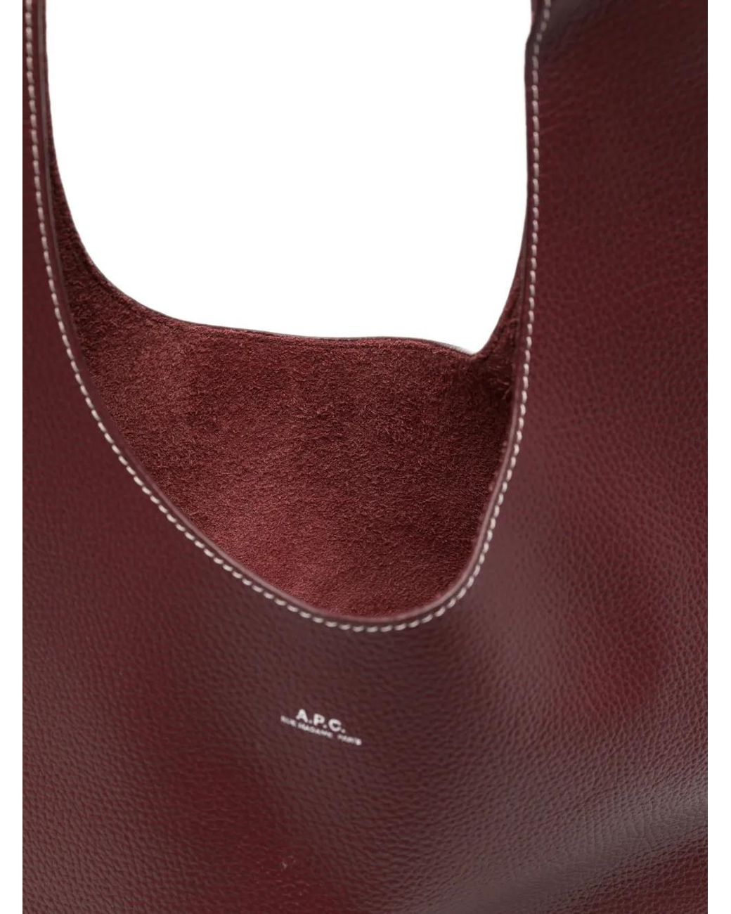 A.P.C. Purple Sac Porté Épaule En Cuir Grainé