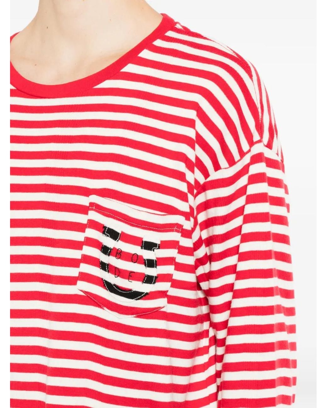 Bode Red Striped Long-Sleeve T-Shirt for men