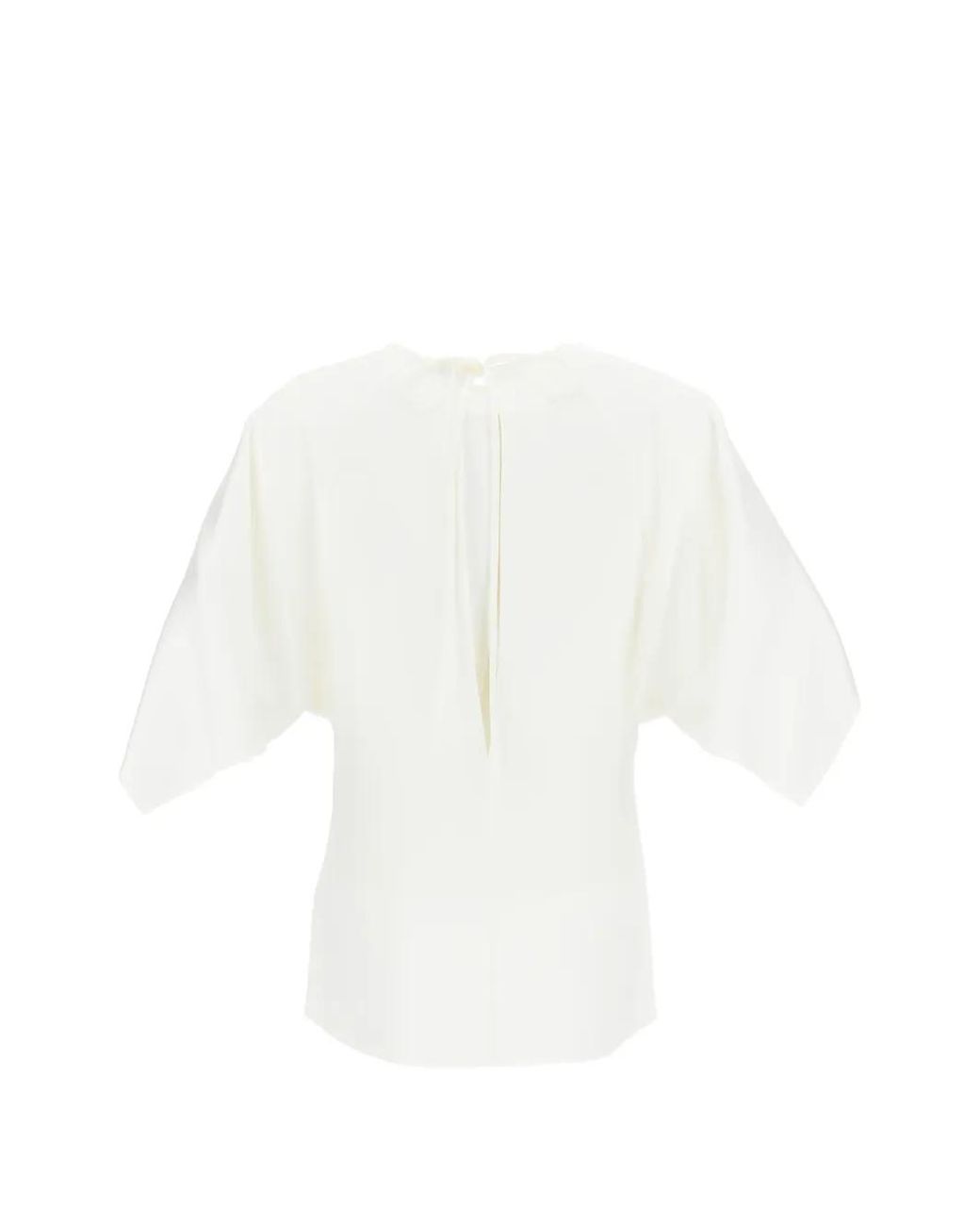Stella McCartney White Haut Asymétrique À Manches Chauve-Souris