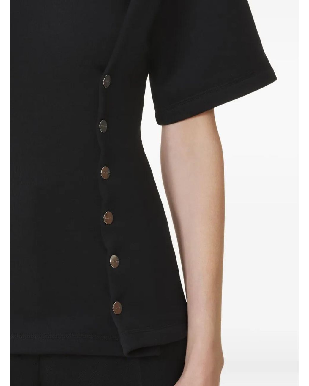 Lanvin Black Button-Detail Fitted Top