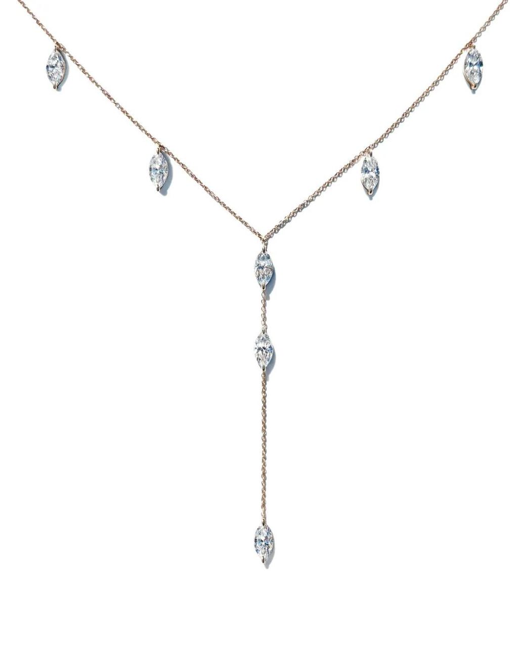 LOEV Blue 14K Recycled Rose Diamond Y-Shaped Necklace