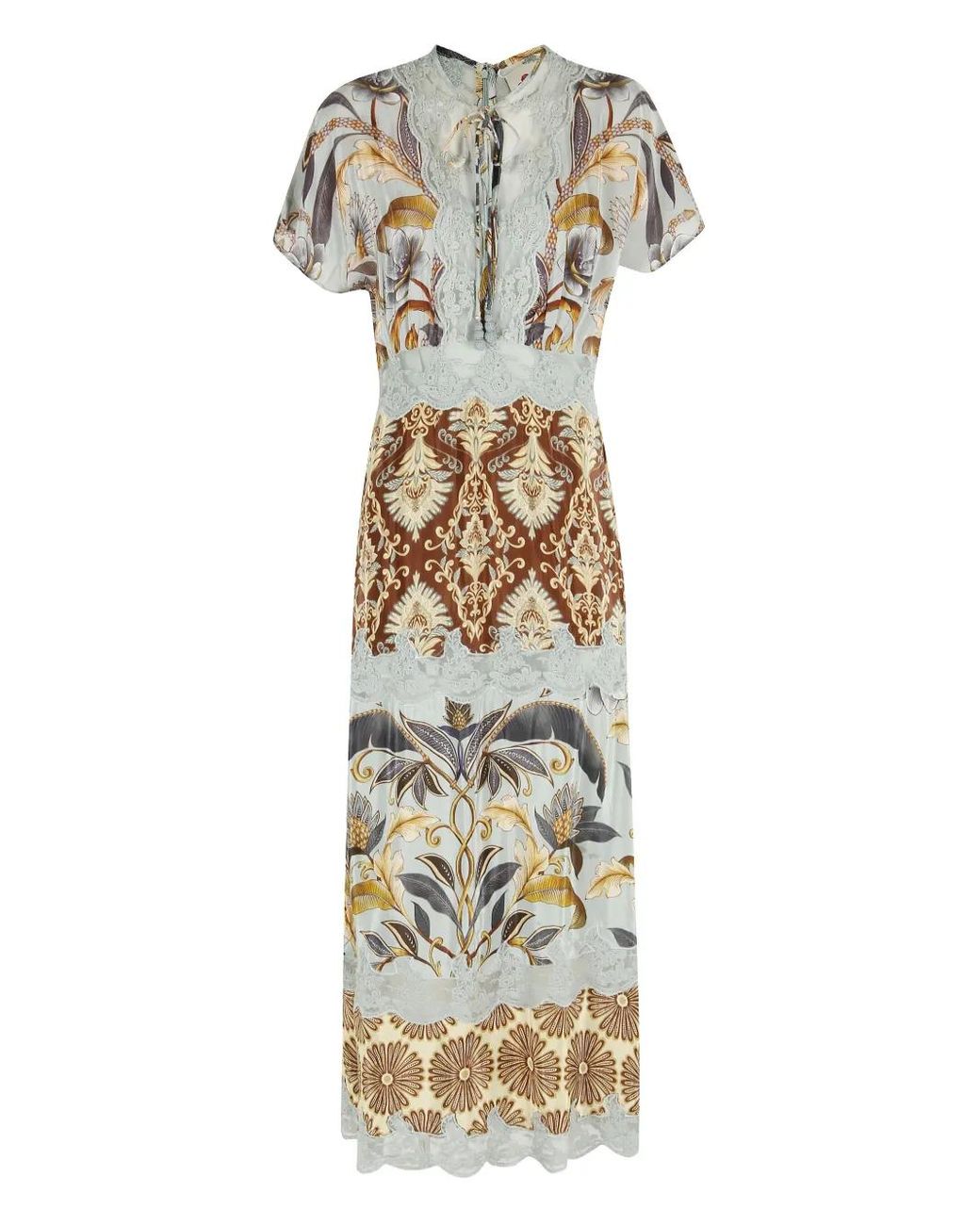 FARM Rio Mixed Snake Garden Maxi Dress in Metallic | Lyst