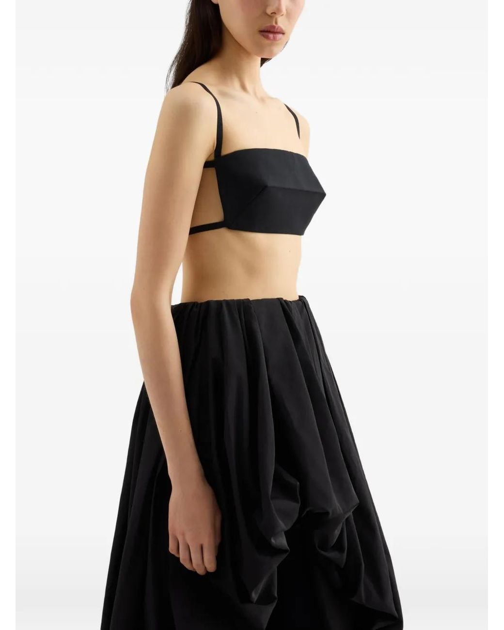 Top De Falla De Seda Jil Sander de color White