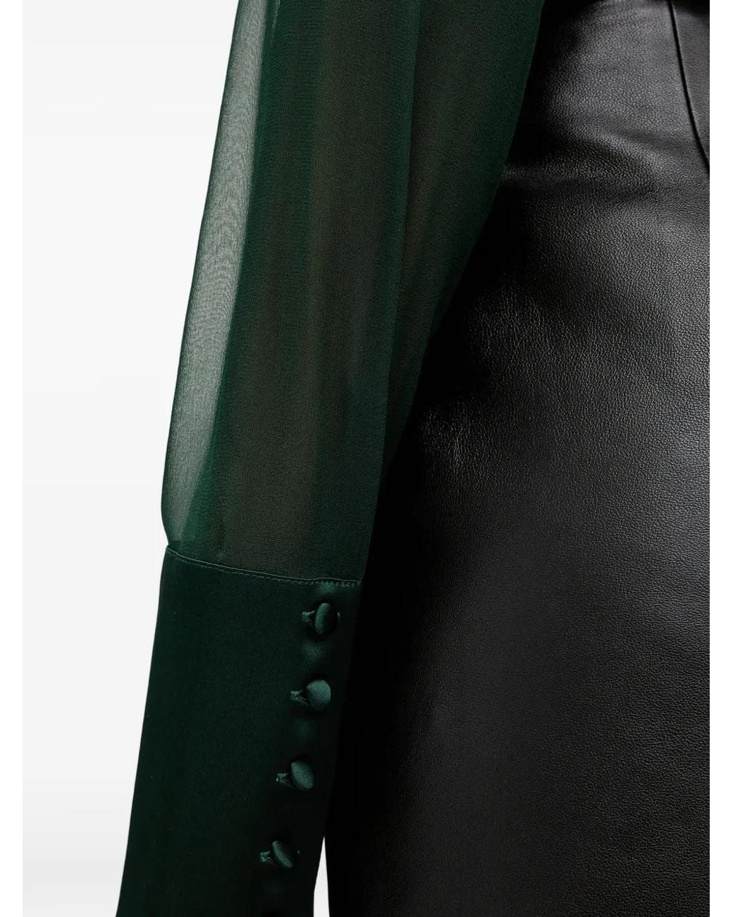 retroféte Green Tie-Detail Blouse