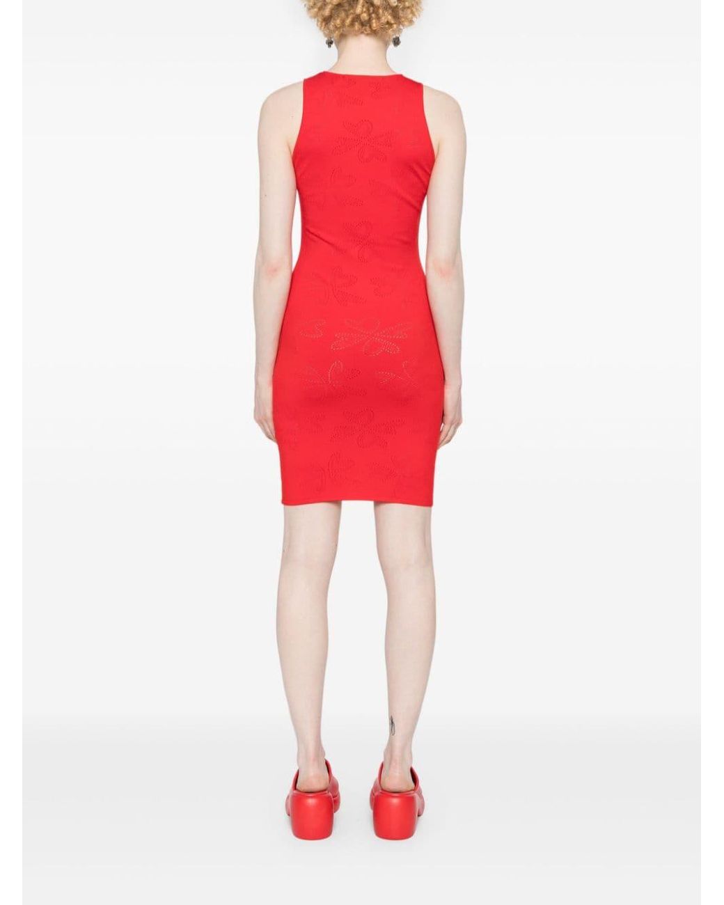 ROTATE BIRGER CHRISTENSEN Pointelle-knit Tank Mini Dress in
