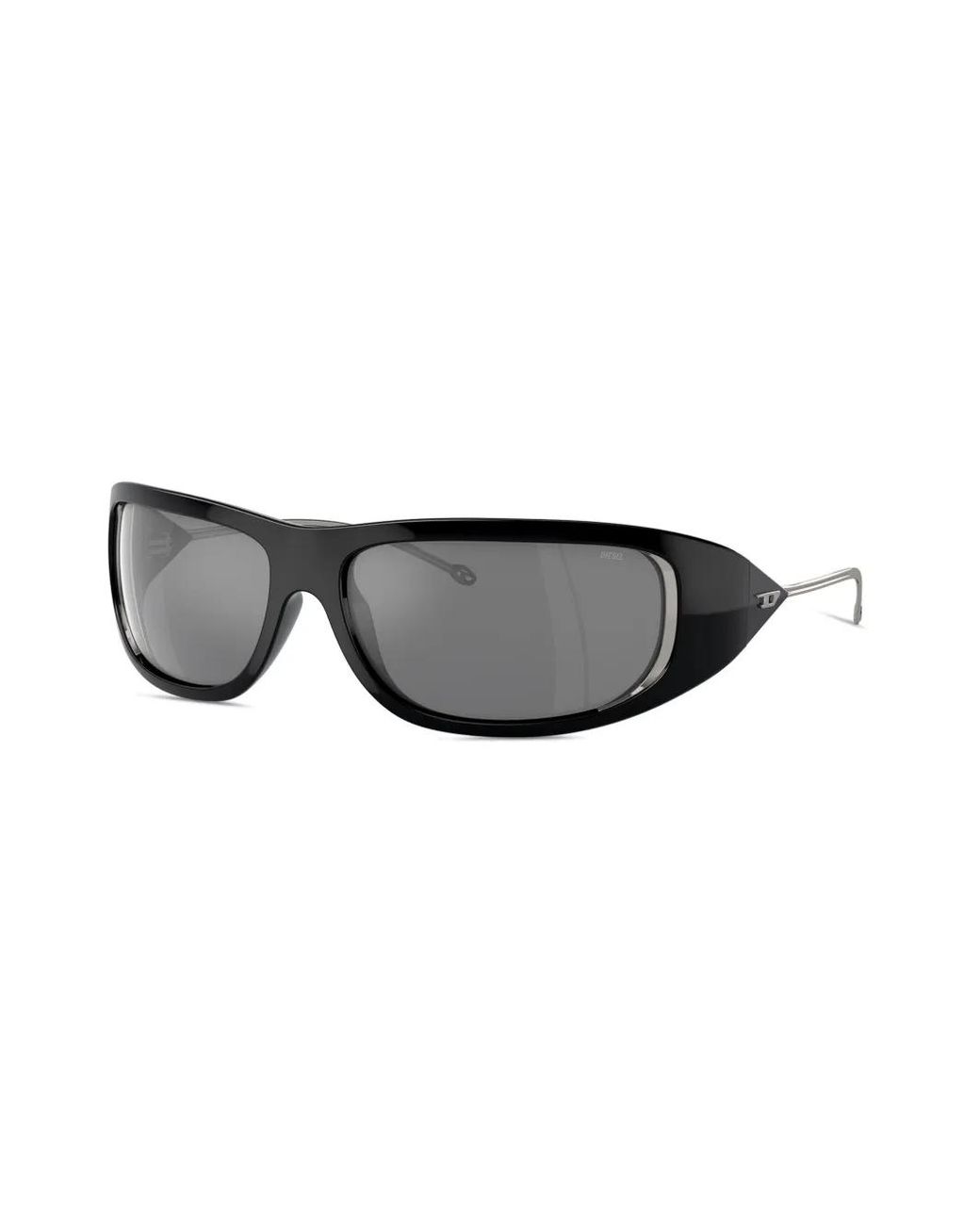 DIESEL Black Logo-Plaque Rectangle-Frame Sunglasses