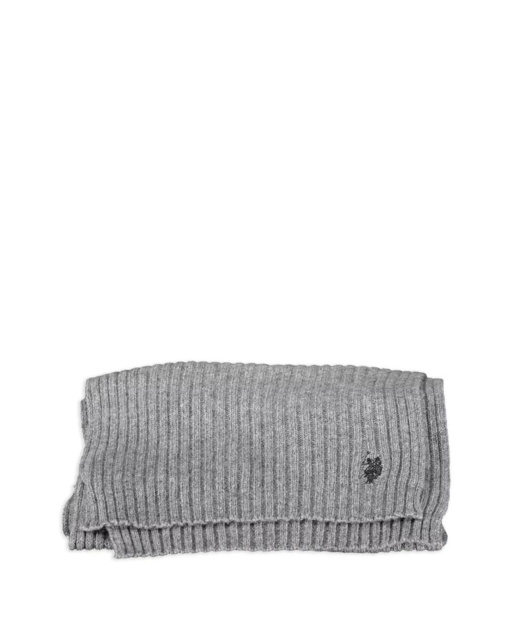 U.S. POLO ASSN. Gray Écharpe En Maille Côtelée for men