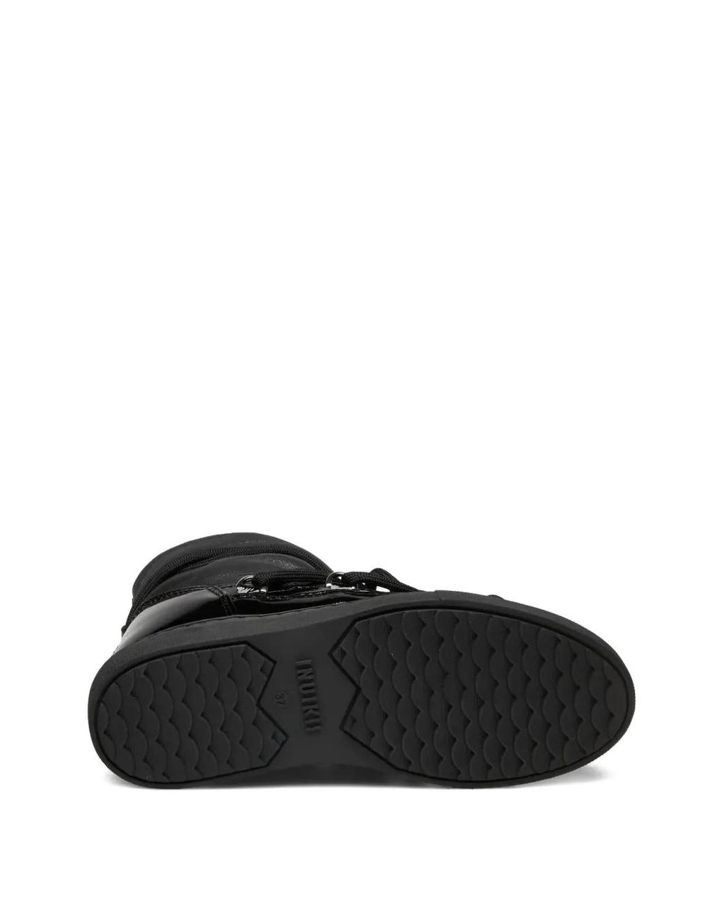 Inuikii Black Classic Patent Leather Lace-Up Sneakers