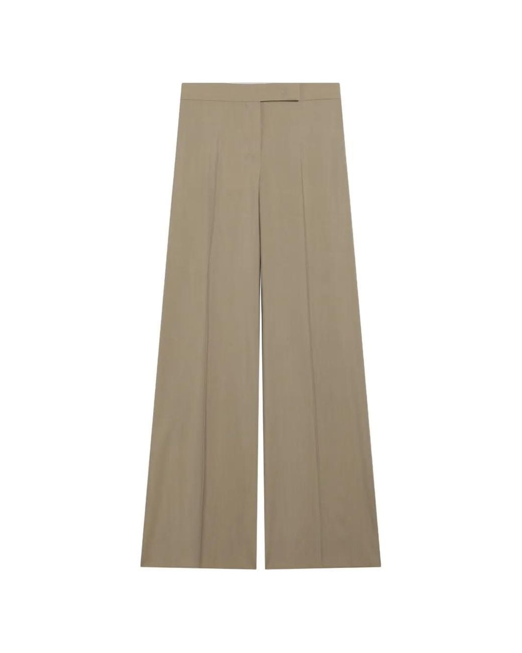 Max Mara Natural Pleated Palazzo Pants
