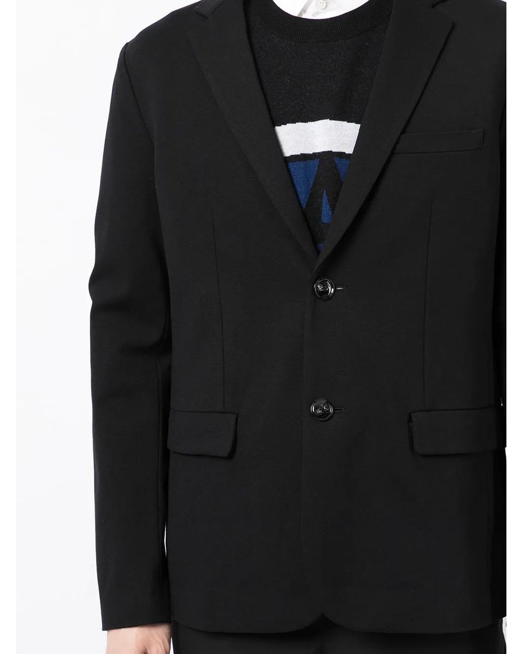 Emporio Armani Black Single-Breasted Jacket for men