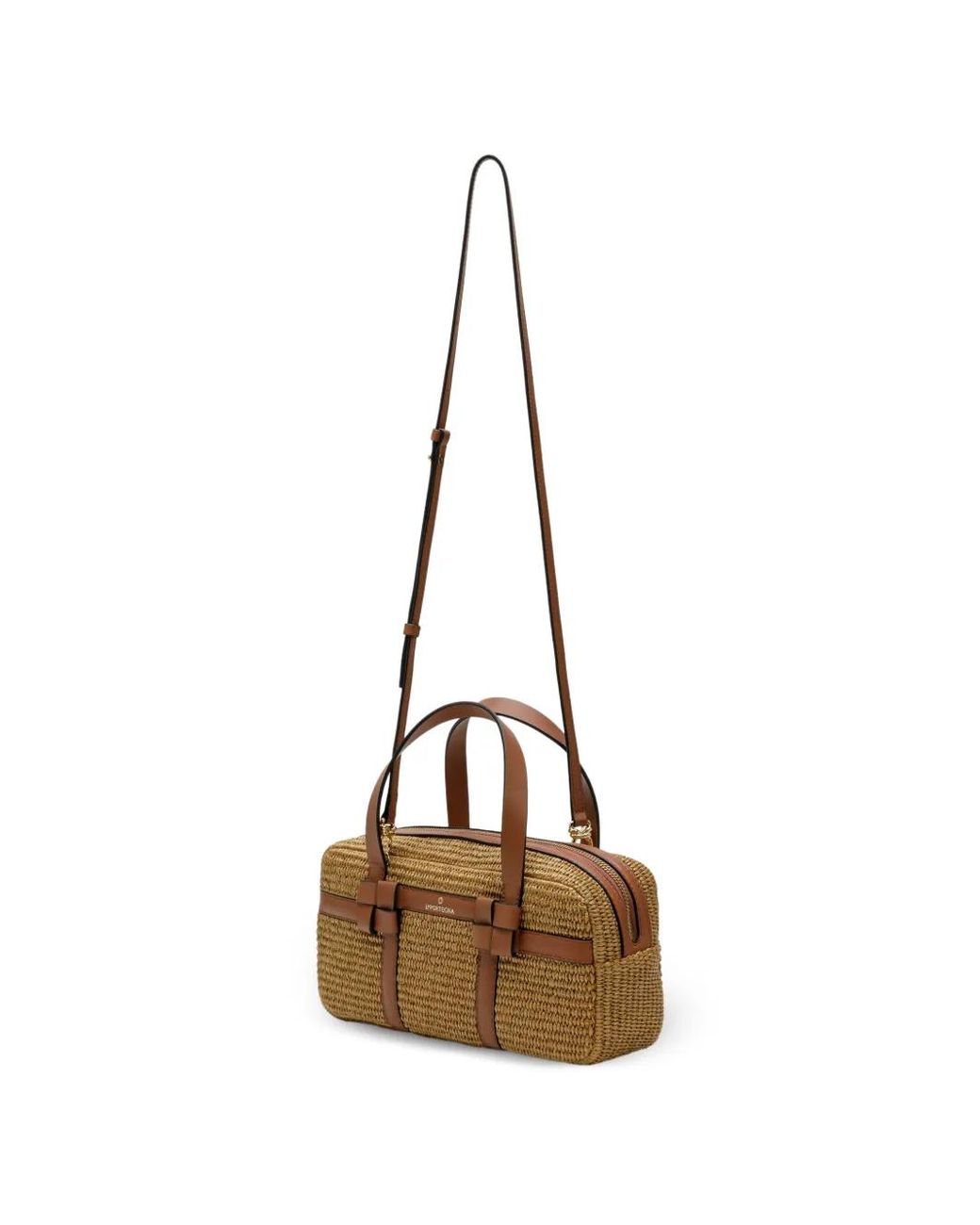 La Portegna Brown Bibi Knotted Leather-Trim Tote Bag