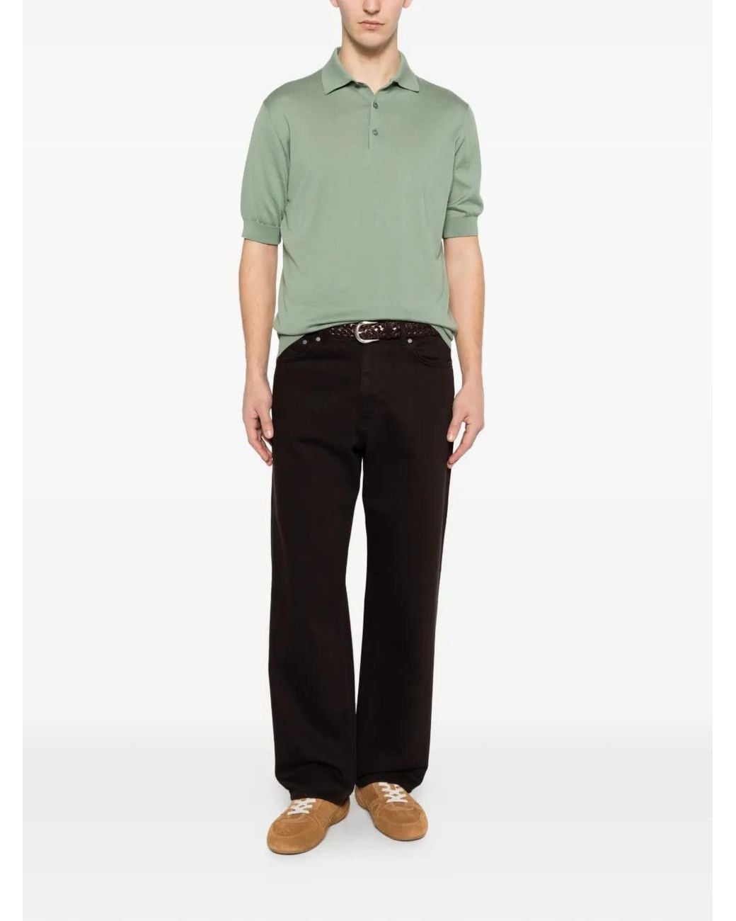 Lardini Green Buttoned Polo Shirt for men