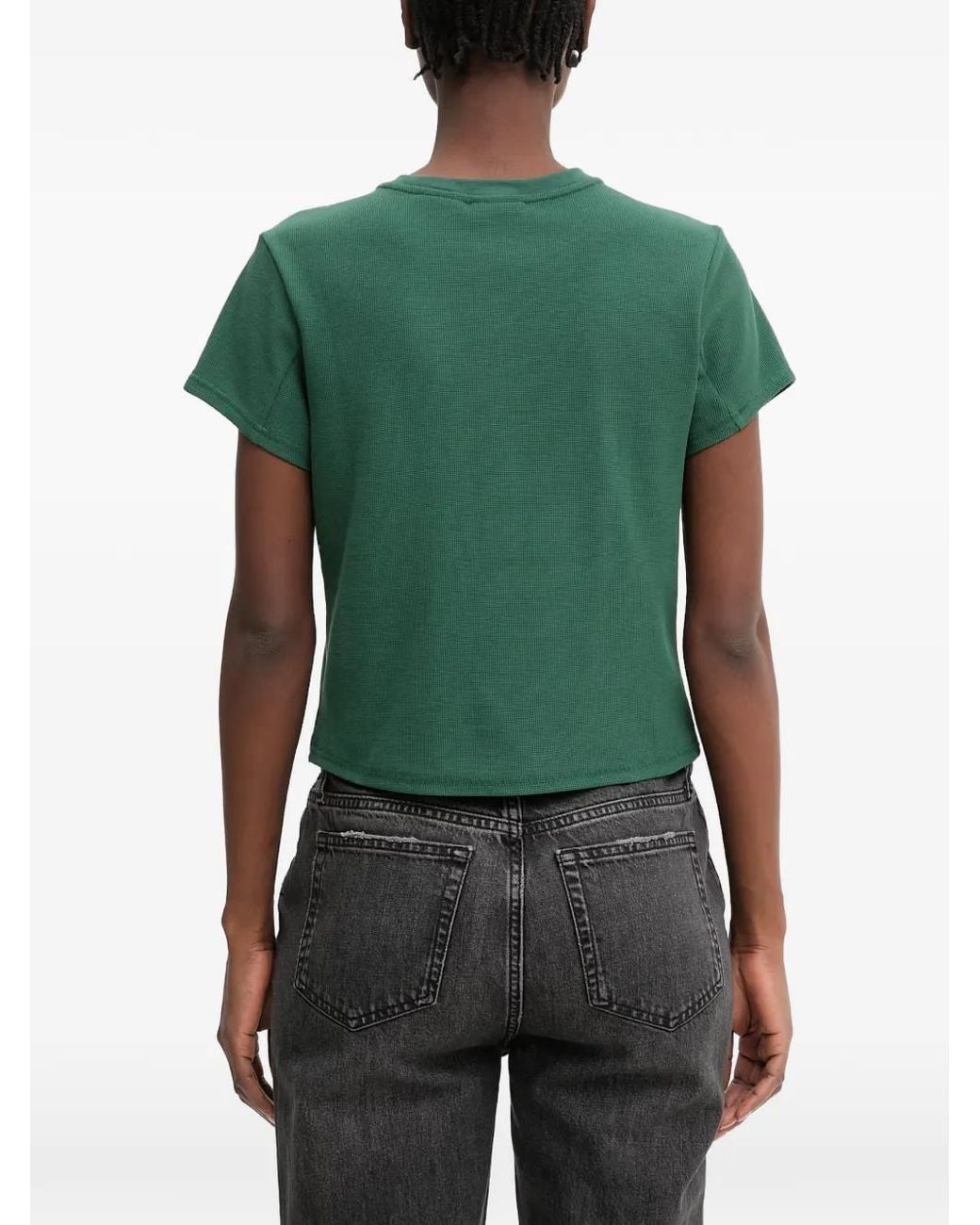 Columbia Green Acker Rock Waffle-Knit Logo-Patch T-Shirt
