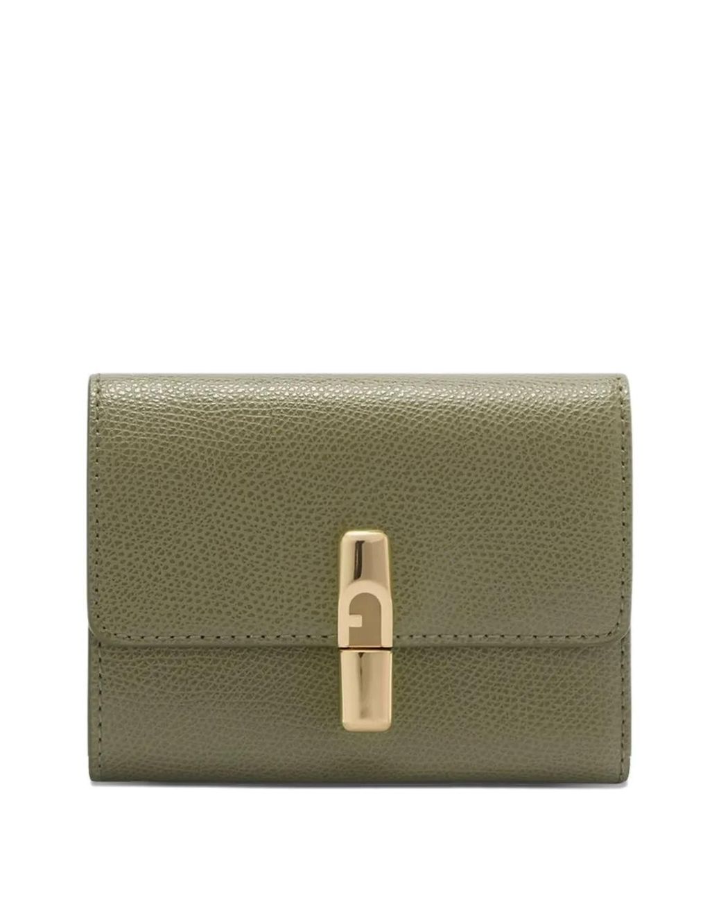 Furla Green Small Iride Grained Logo Wallet