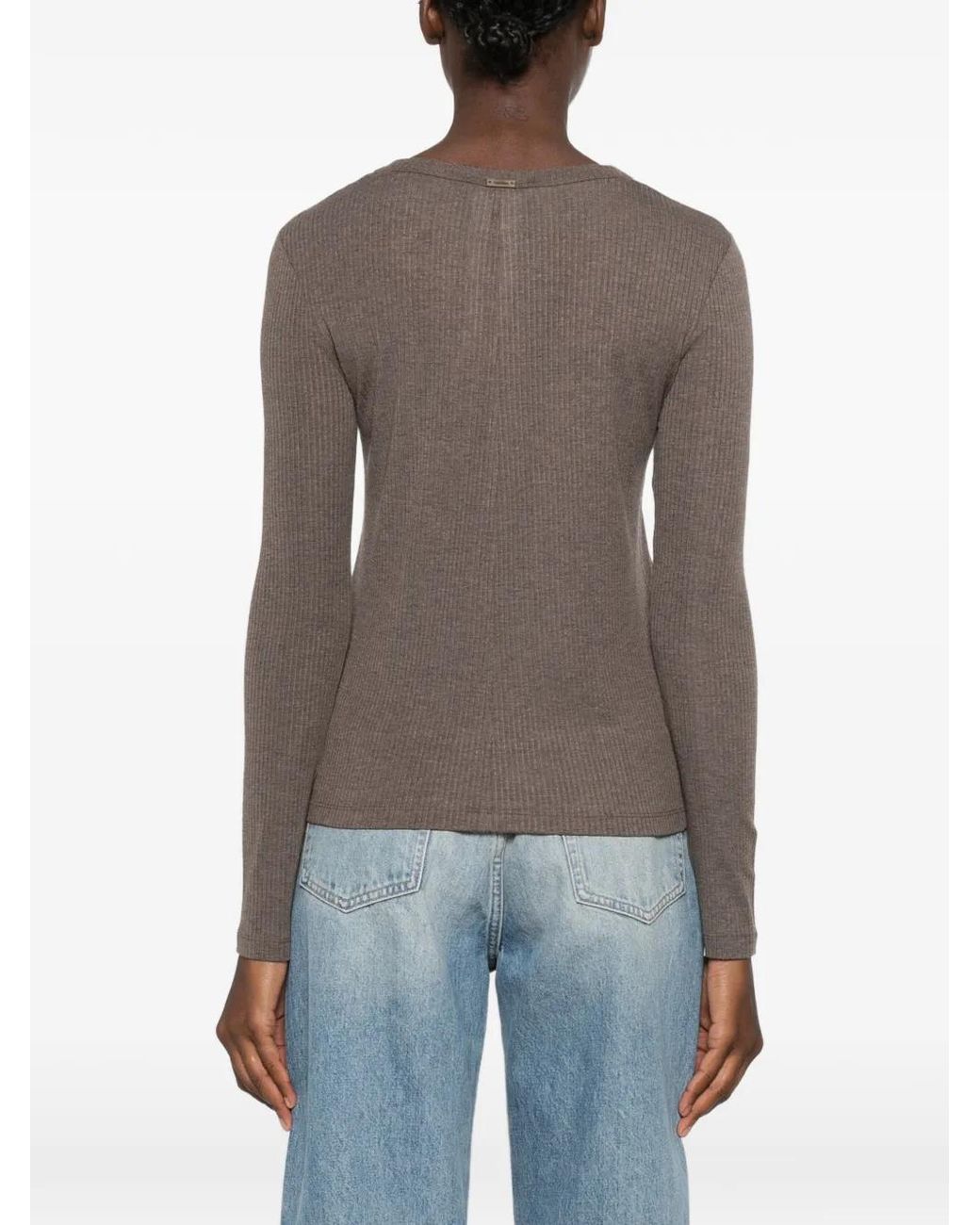 Max Mara Brown Salmone Long-Sleeve T-Shirt