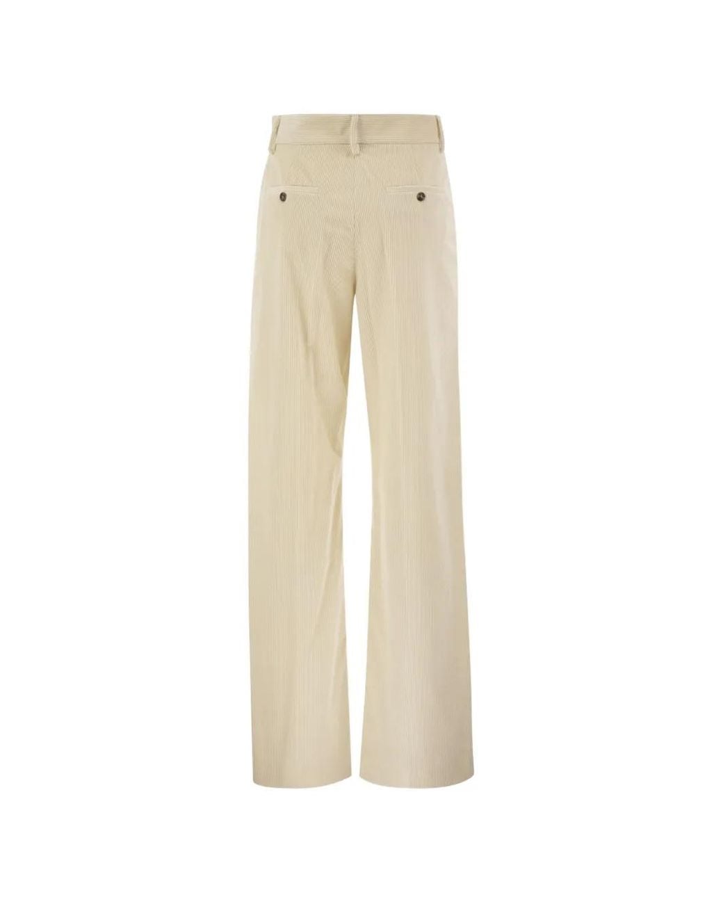 Weekend by Maxmara Natural Corduroy Wide-Leg Trousers