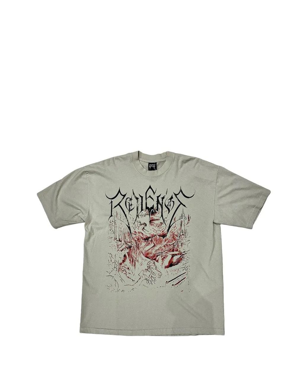 REVENGE Gray Disciple Graphic-Print T-Shirt for men