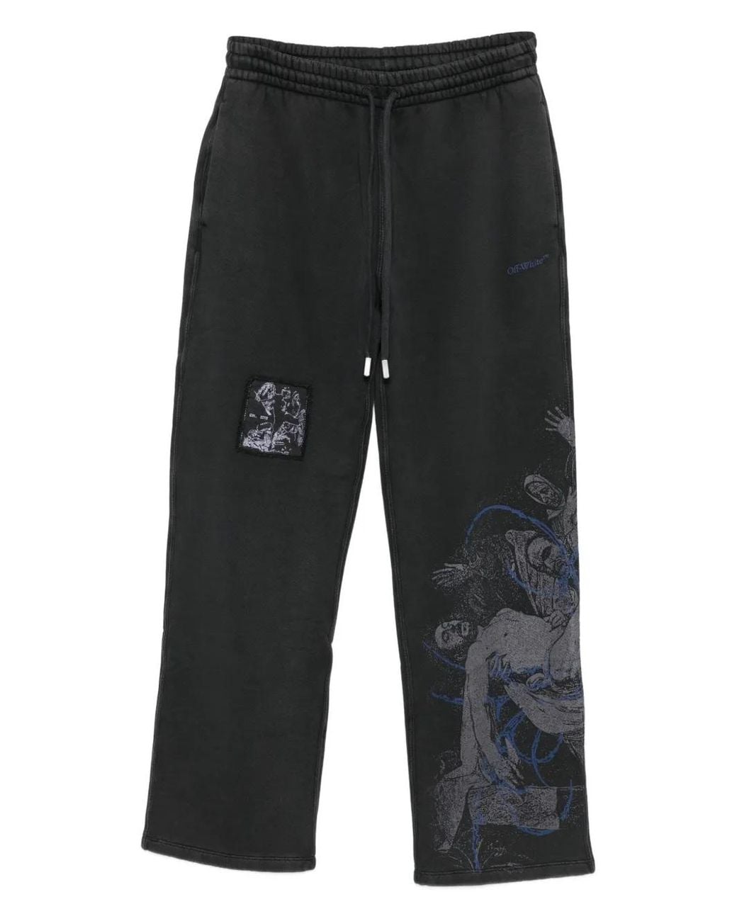 Off-White c/o Virgil Abloh Gray Graphic-Patch Trousers for men