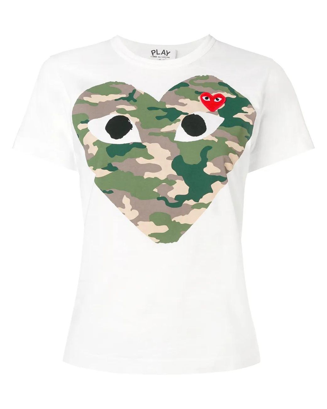 COMME DES GARÇONS PLAY White Camouflage Heart T-shirt